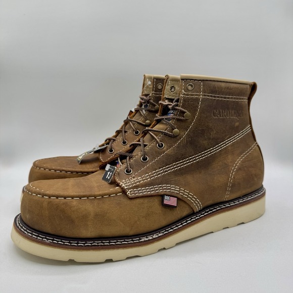 Carolina Amp USA Moc Work Boots Men\'s Size 13 D Brown Leather Steel Toe main image 9